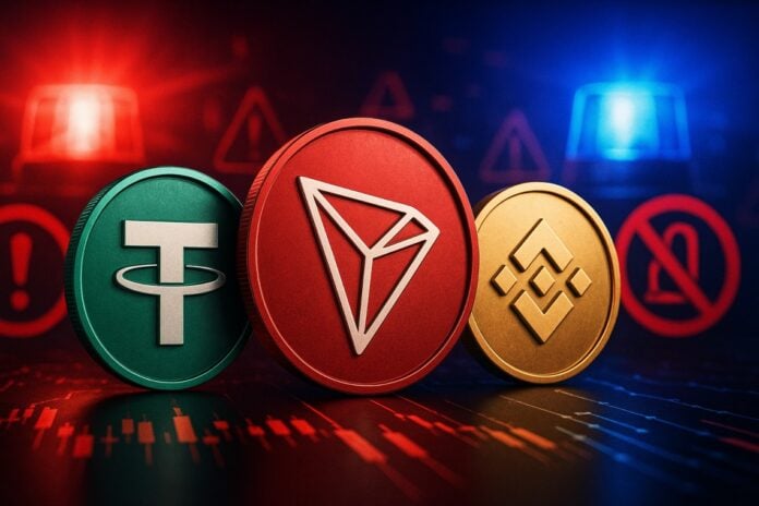 crypto seizures tether tron trm binance